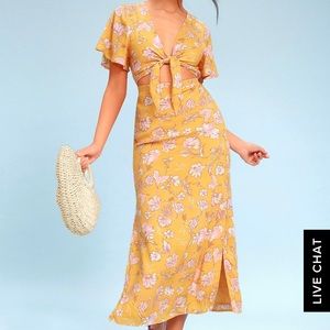 Bohemian Rhapsody Floral Print TieFront Maxi Dress